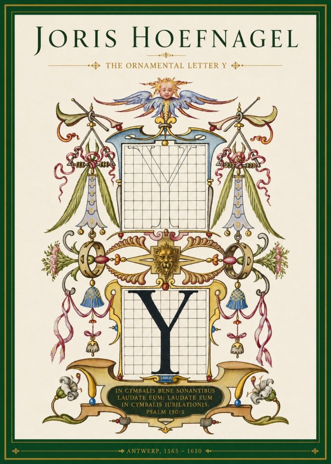Joris Hoefnagel The Ornamental Letter Y No3 - Poster
