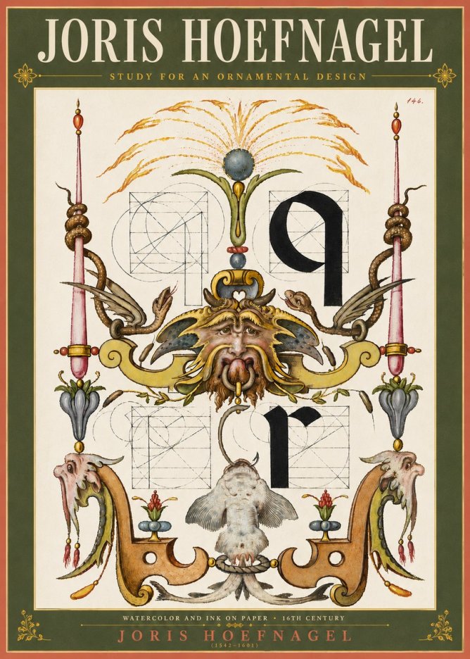 Joris Hoefnagel Ornamental Design I No4 - Poster