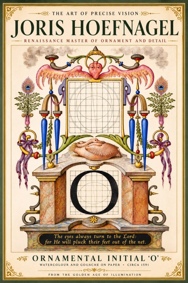 Joris Hoefnagel Ornamental Initial 'O' No5 - Poster
