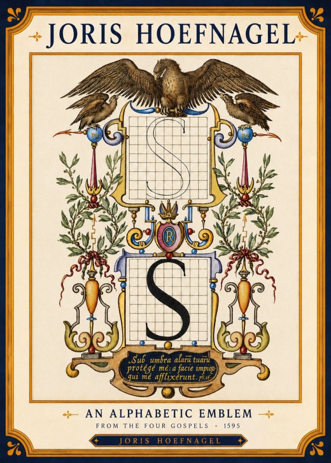 Joris Hoefnagel An Alphabetic Emblem from the Four Gospels No4 - Poster