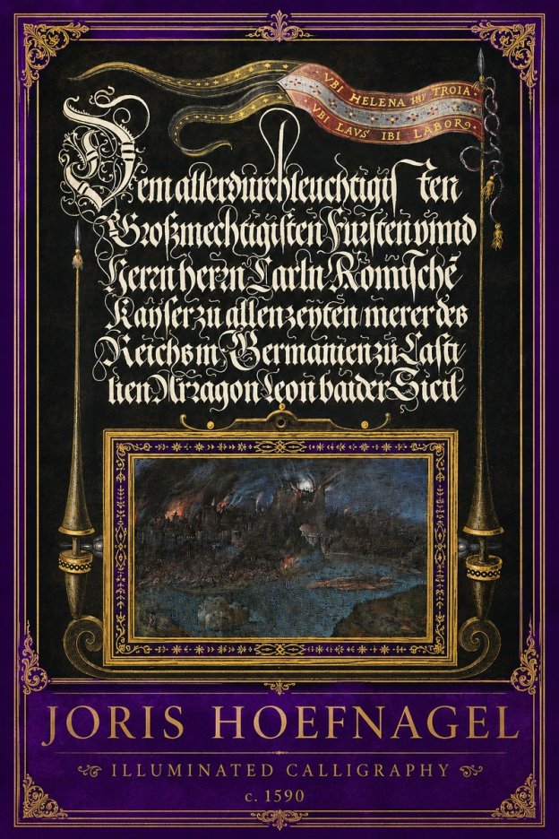 Joris Hoefnagel Illuminated Calligraphy No2 - Poster