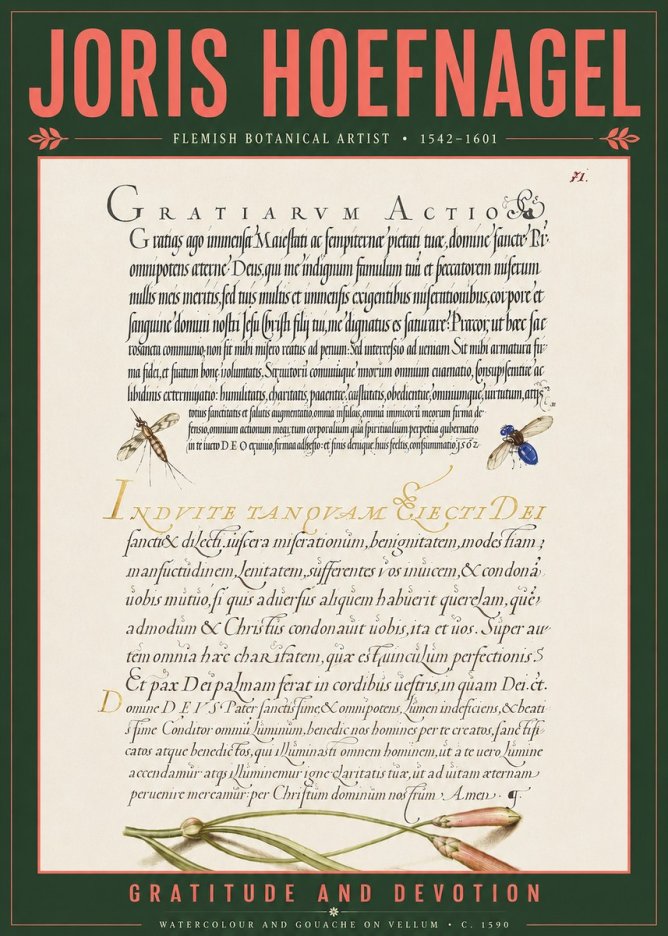 Joris Hoefnagel Thanksgiving to God • Institute for Botanical Studies No5 - Poster