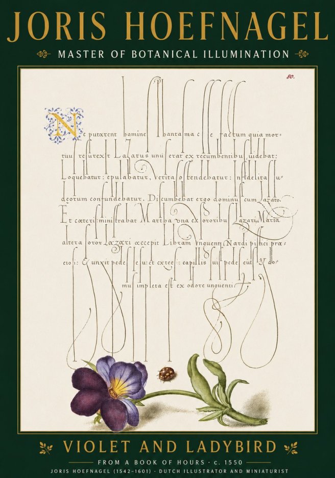 Joris Hoefnagel Violet and Ladybird No4 - Poster