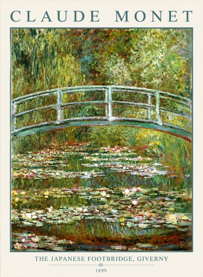Monet The Japanese Footbridge, Giverny No4 - Poster