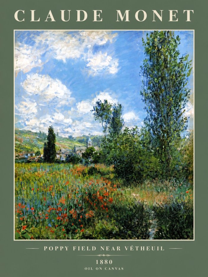Monet Poppy Field Near Vétheuil No5 - Poster