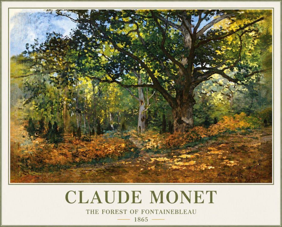 Monet The Forest of Fontainebleau No3 - Poster