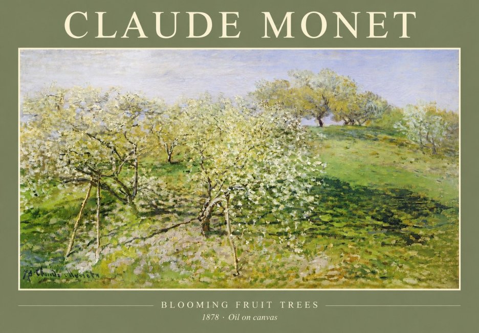 Monet Blooming Fruit Trees No3 - Poster