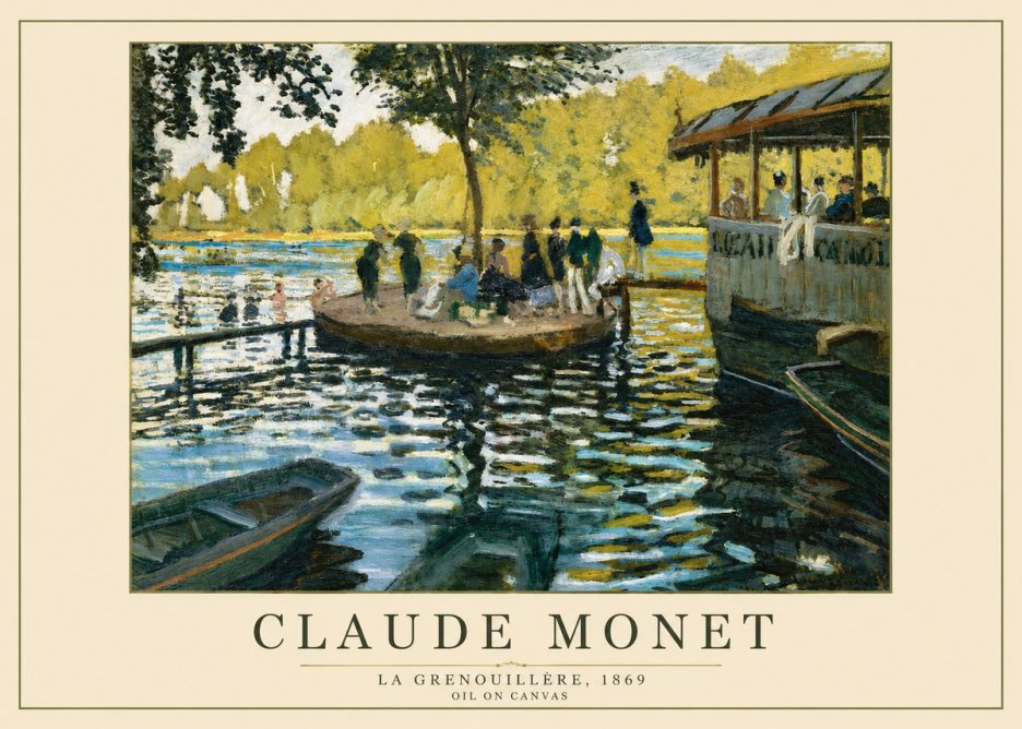 Monet La Grenouillère, 1869 No2 - Poster