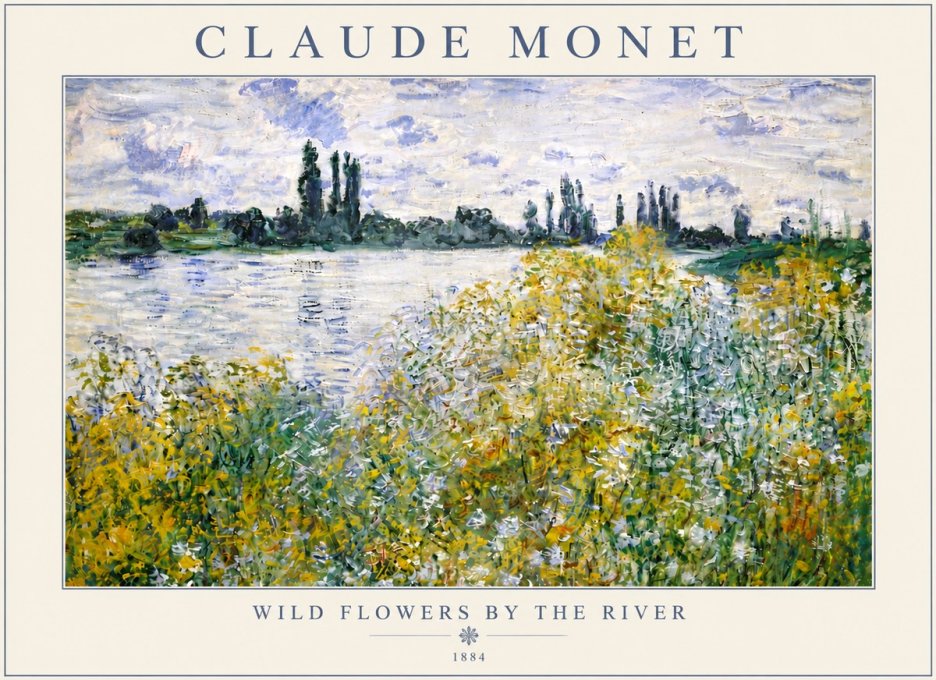 Monet Wild Flowers by the River No5 - Poster