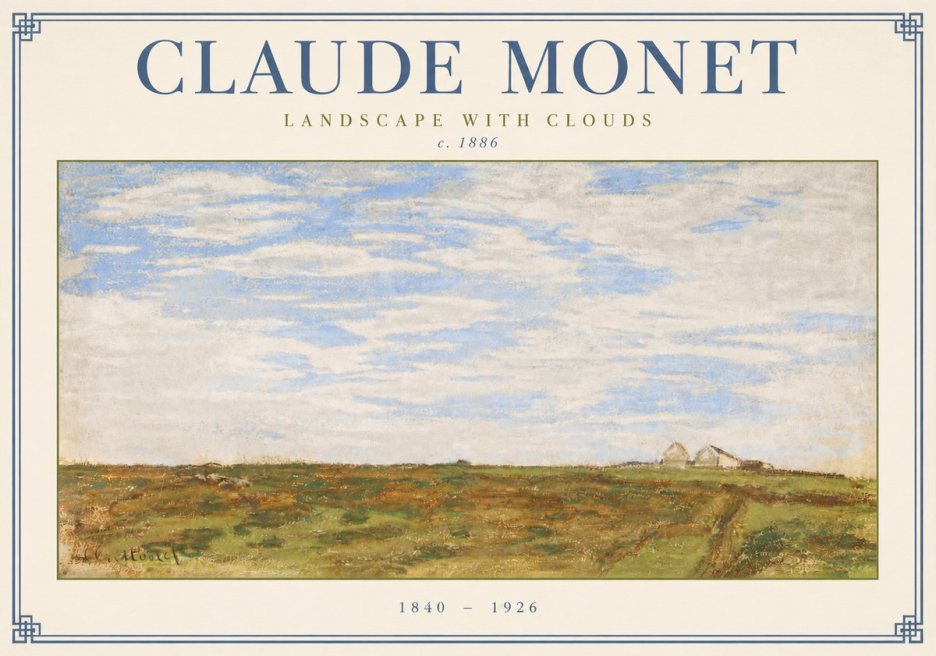 Monet Landscape with Clouds No3 - Poster
