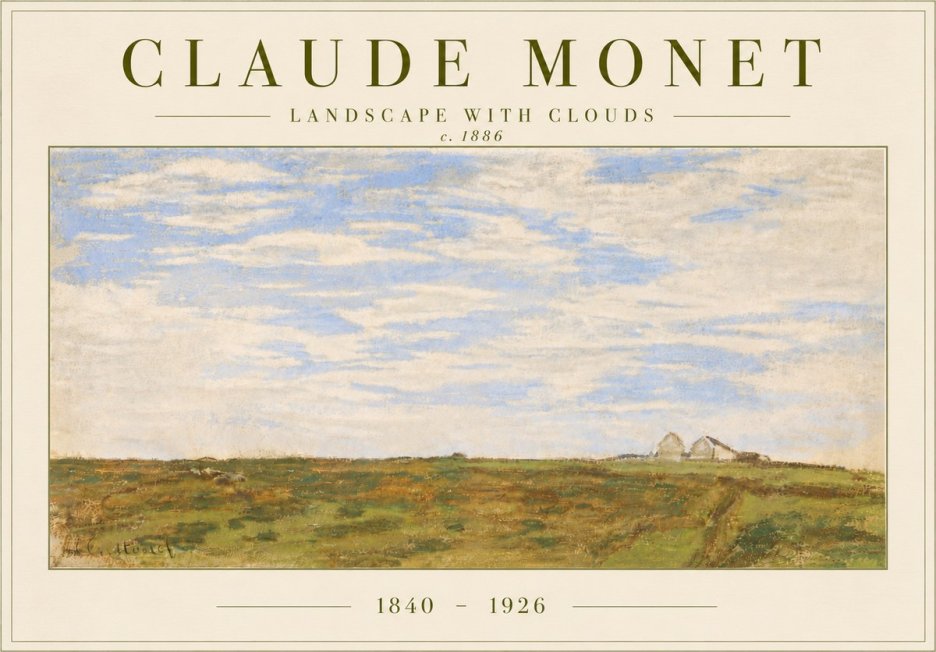 Monet Landscape with Clouds No6 - Poster
