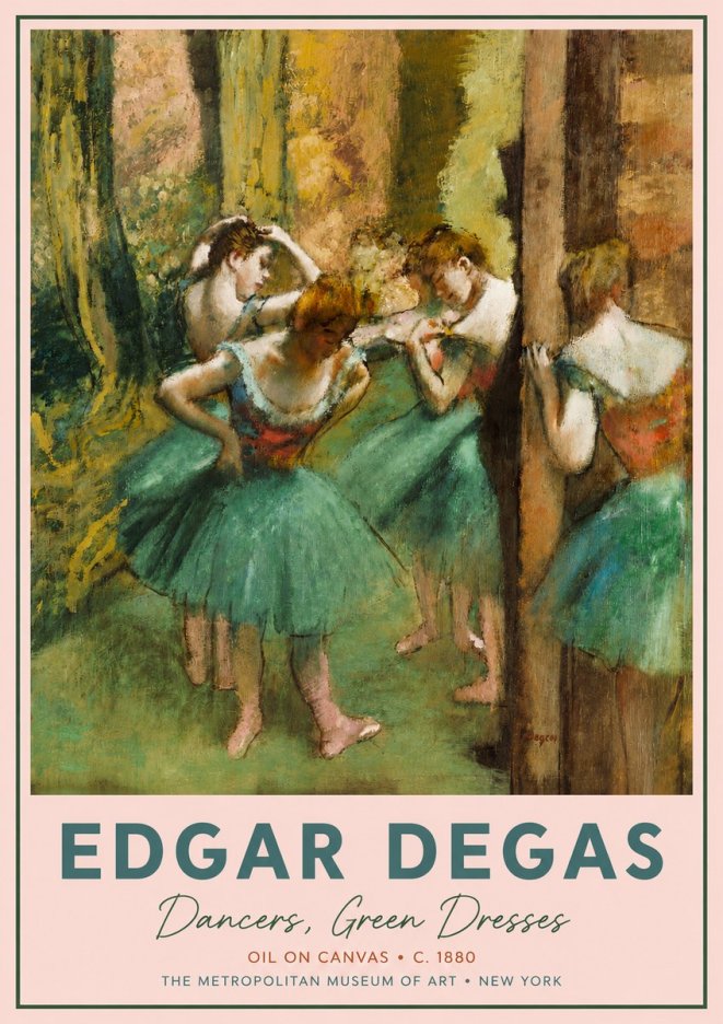 Edgar Degas Dancers, Green Dresses No4 - Poster