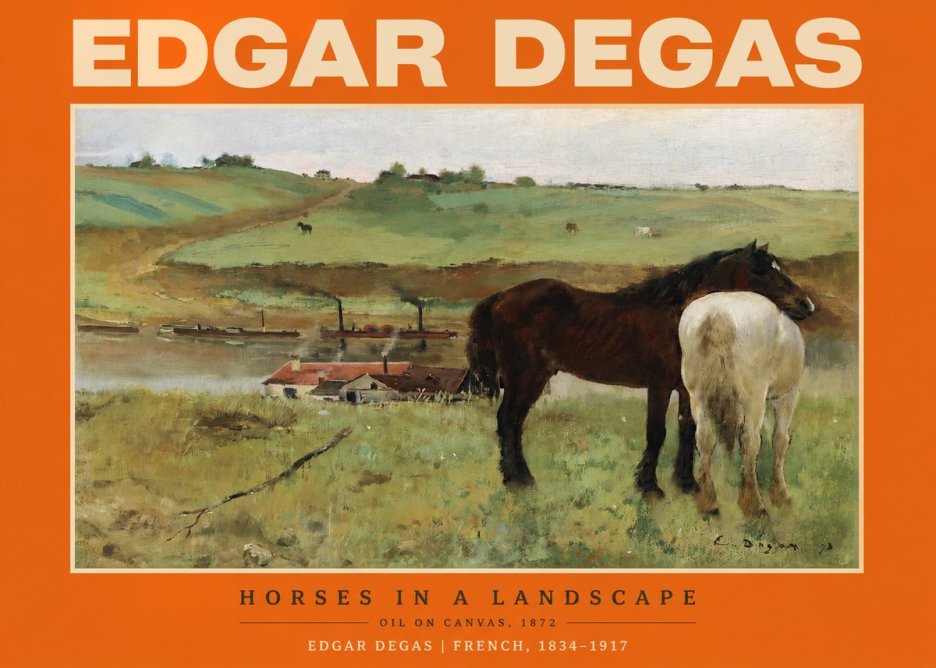 Edgar Degas Horses in a Landscape No2 - Poster