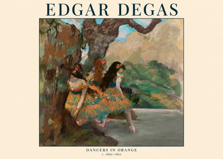 Edgar Degas Dancers in Orange No1 - Poster