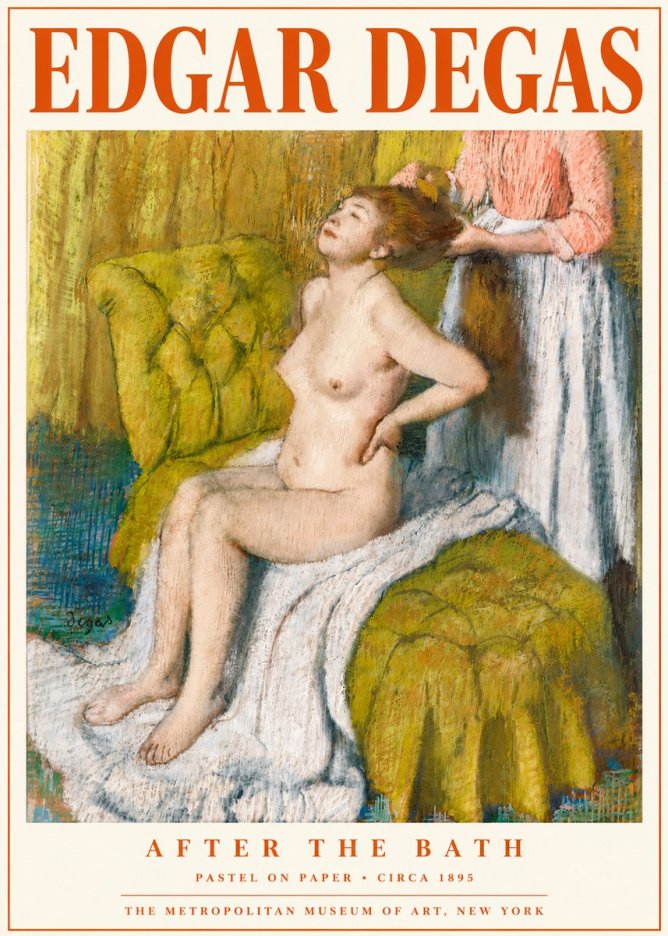 Edgar Degas After the Bath III No4 - Poster