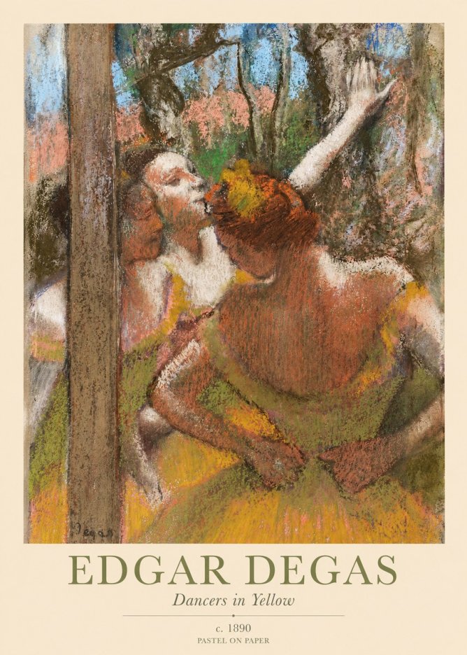 Edgar Degas Dancers in Yellow No1 - Poster