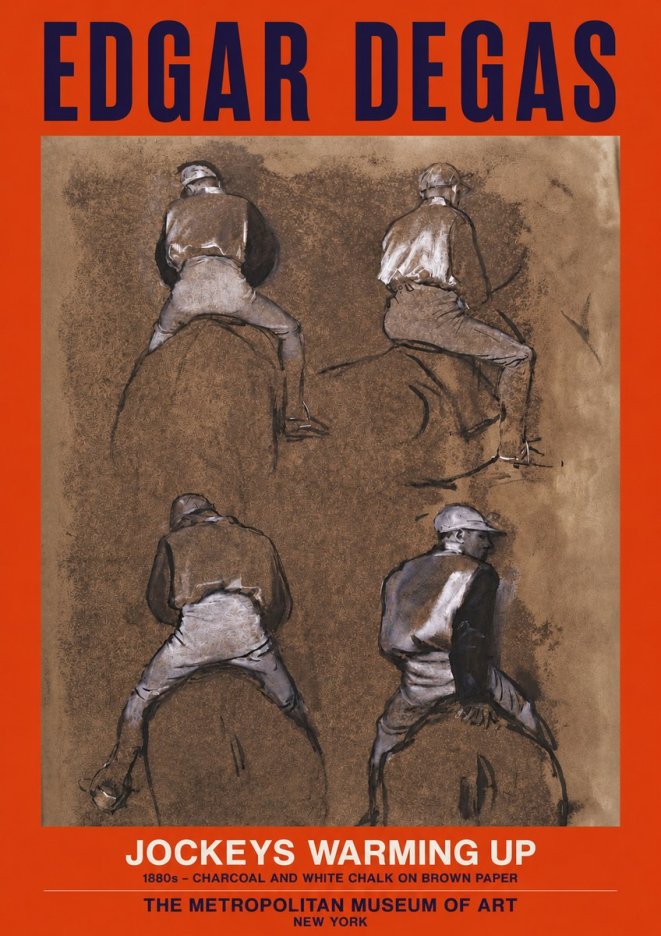 Edgar Degas Jockeys Warming Up No2 - Poster