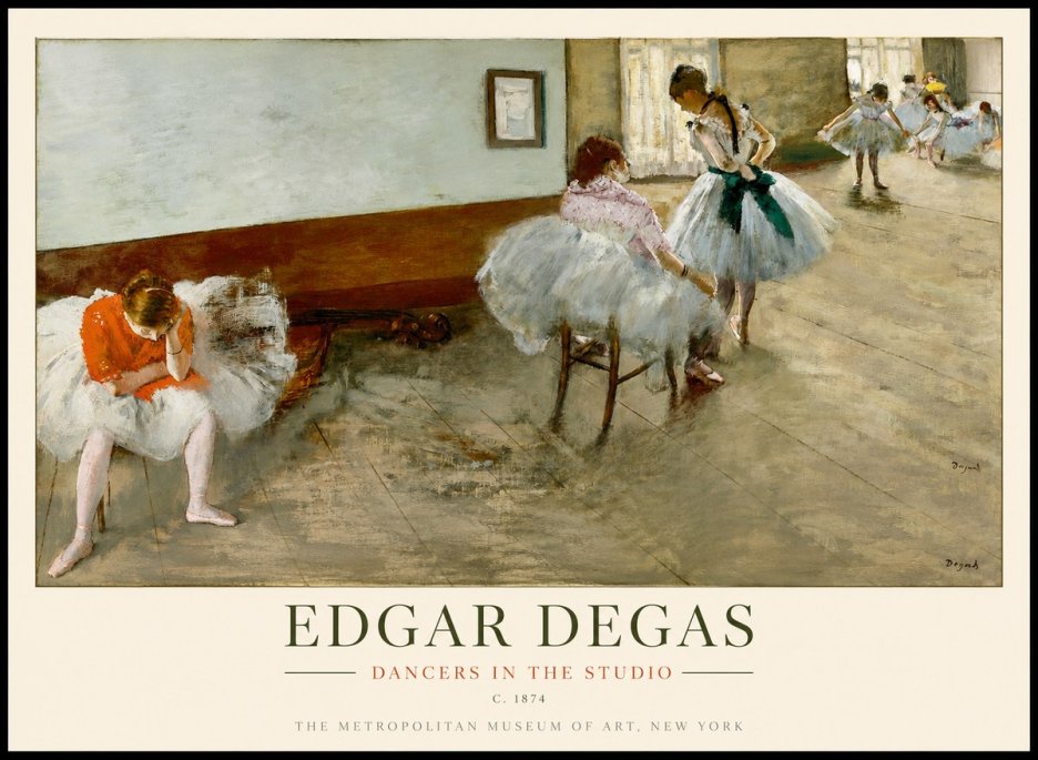 Edgar Degas Dancers in the Studio No1 - Poster