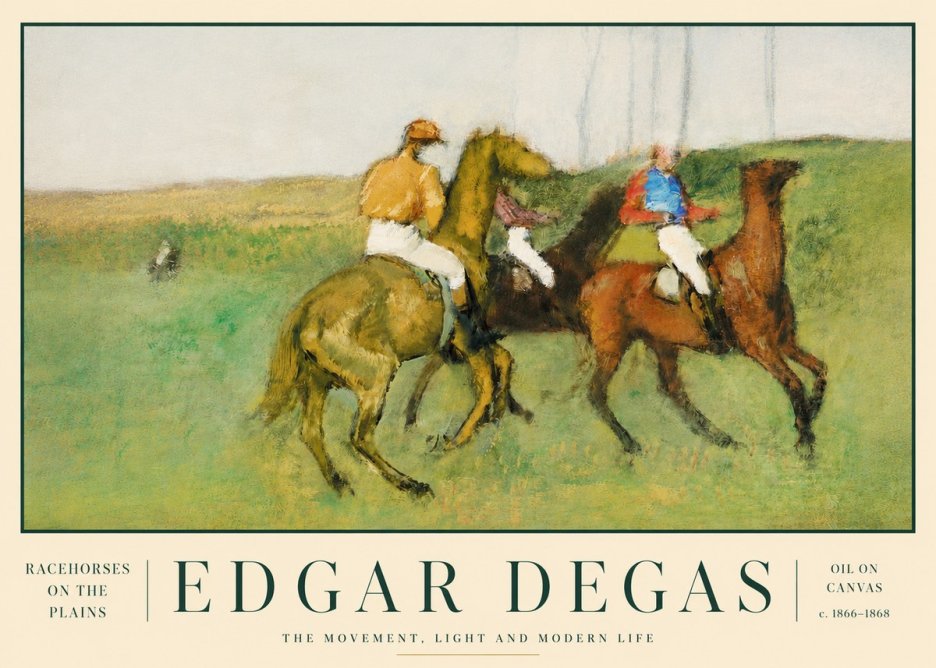 Edgar Degas Racehorses on the Plains No3 - Poster
