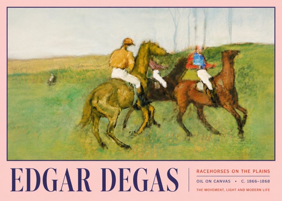 Edgar Degas Racehorses on the Plains No5 - Poster