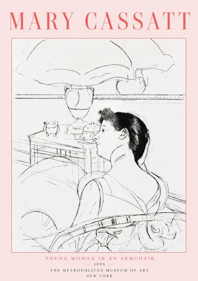 Mary Cassatt Young Woman in an Armchair No2 - Poster