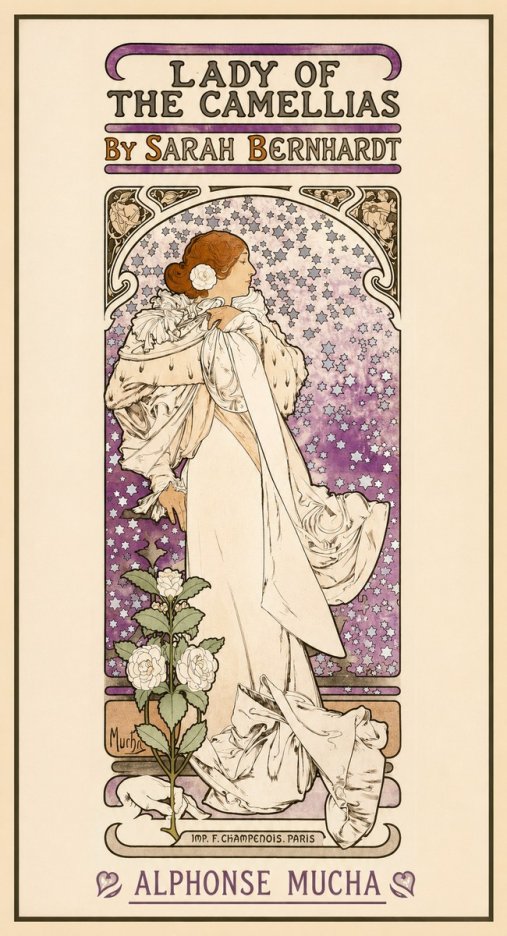 Mucha Lady of the Camellias No1 - Poster