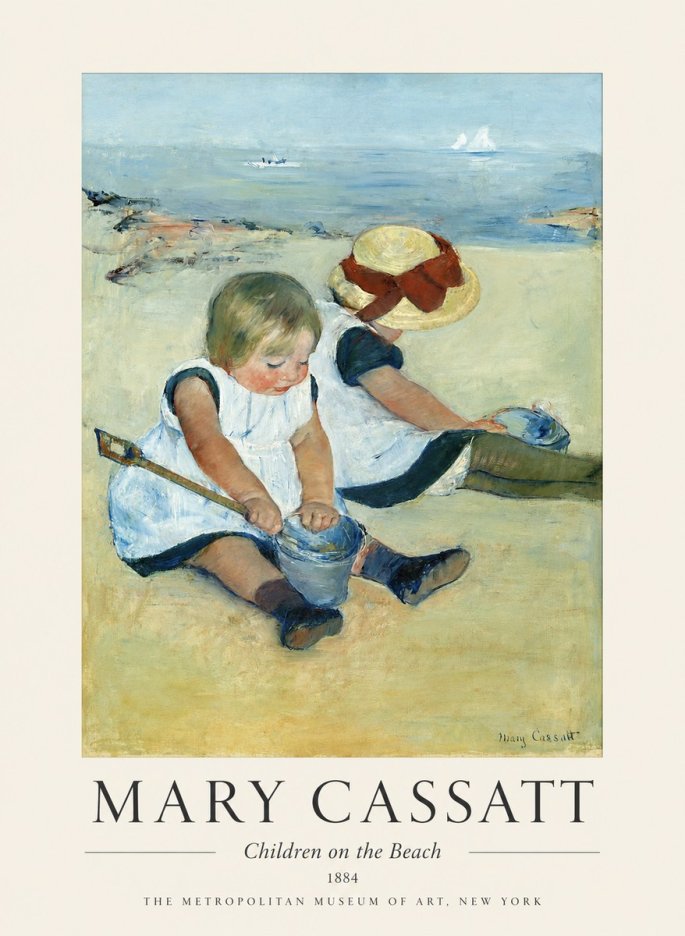 Mary Cassatt Children on the Beach No1 - Poster