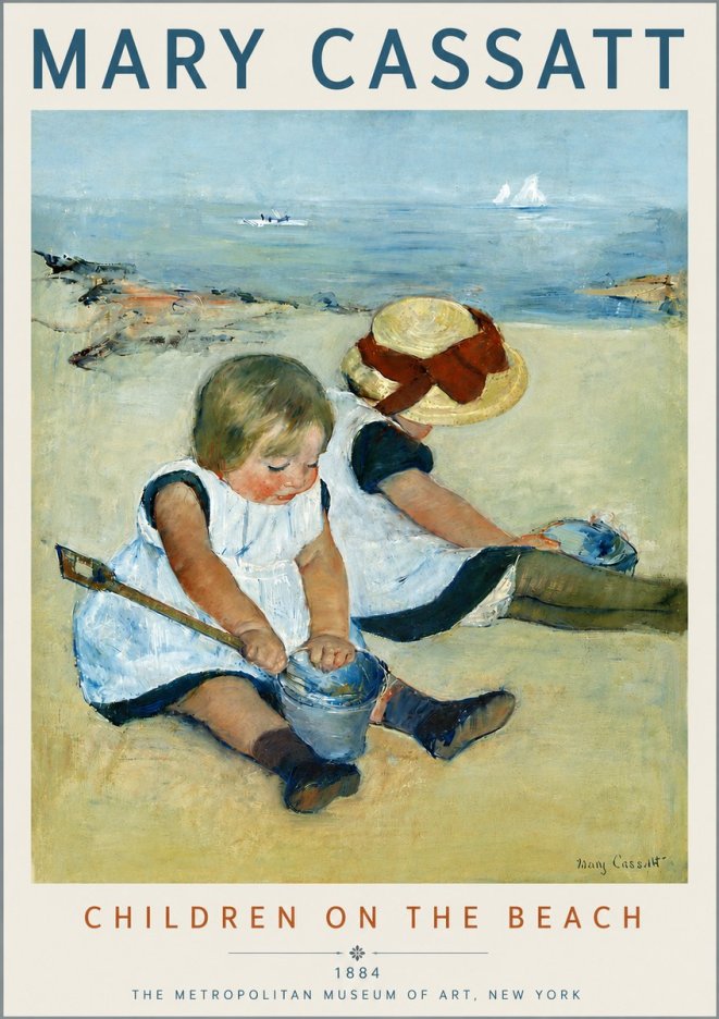 Mary Cassatt Children on the Beach No4 - Poster