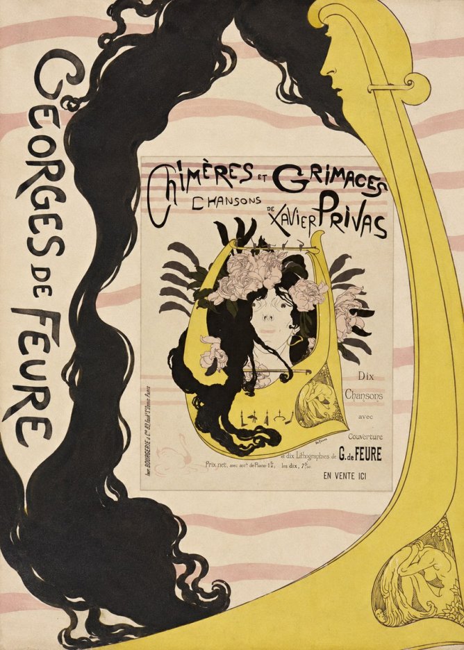 Georges de Feure Chimères Et Grimaces Chansons De Xavier Privas No5 - Poster
