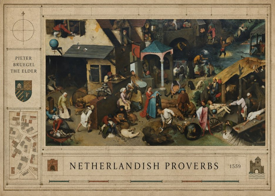 Pieter Bruegel Netherlandish Proverbs III No4 - Poster