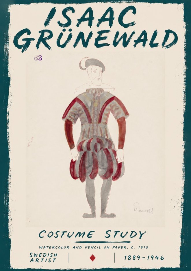 Isaac Grünewald Costume Study II No4 - Poster