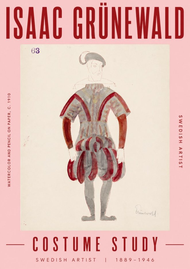 Isaac Grünewald Costume Study II No5 - Poster