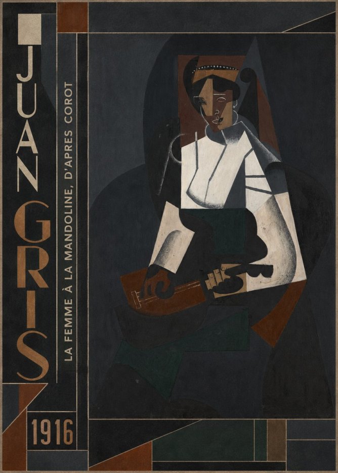 Juan Gris La Femme À La Mandoline, D'après Corot No3 - Poster