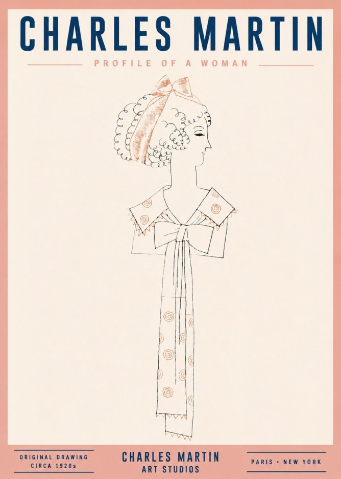 Charles Martin Profile of a Woman No2 - Poster