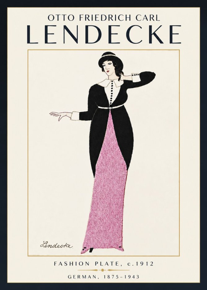 Otto Friedrich Carl Lendecke Fashion Plate II No5 - Poster