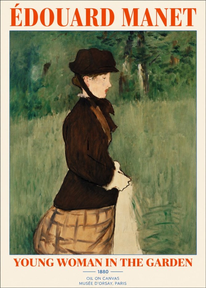 Édouard Manet Young Woman in the Garden No3 - Poster