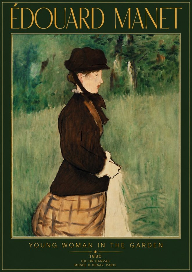 Édouard Manet Young Woman in the Garden No5 - Poster