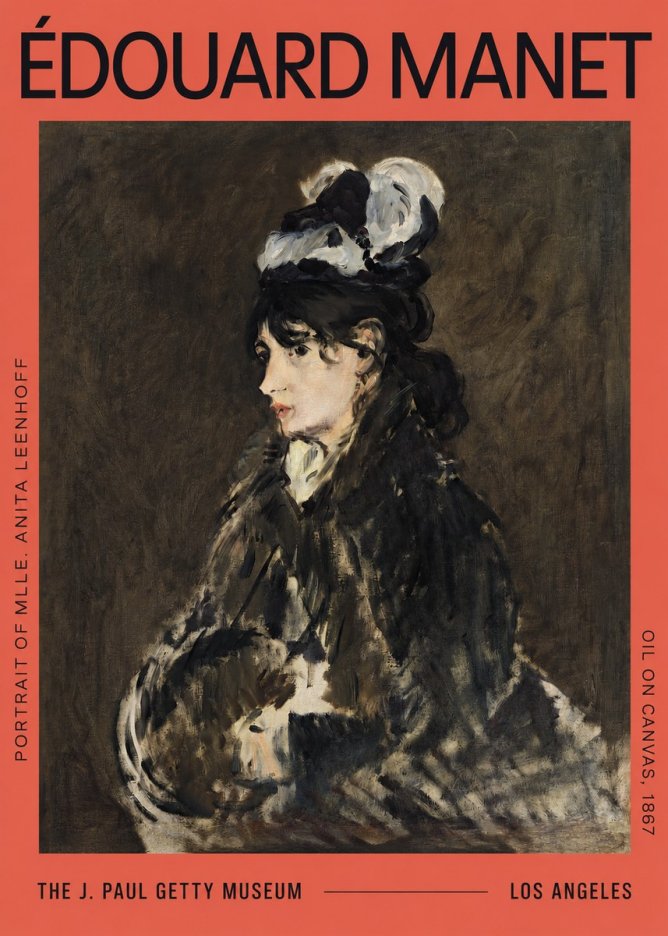 Édouard Manet Portrait of Mlle. Anita Leenhoff No2 - Poster