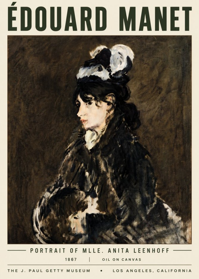 Édouard Manet Portrait of Mlle. Anita Leenhoff No6 - Poster