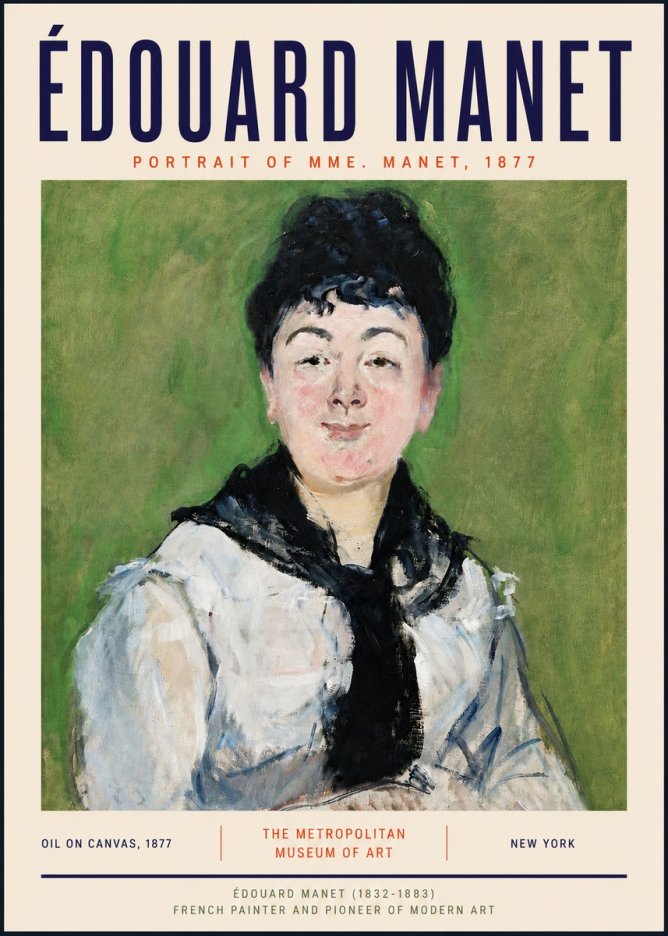 Édouard Manet Portrait of Mme. Manet No4 - Poster