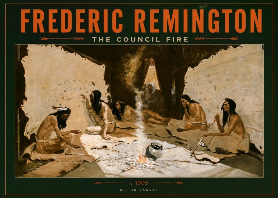 Frederic Remington The Council Fire I No2 - Poster
