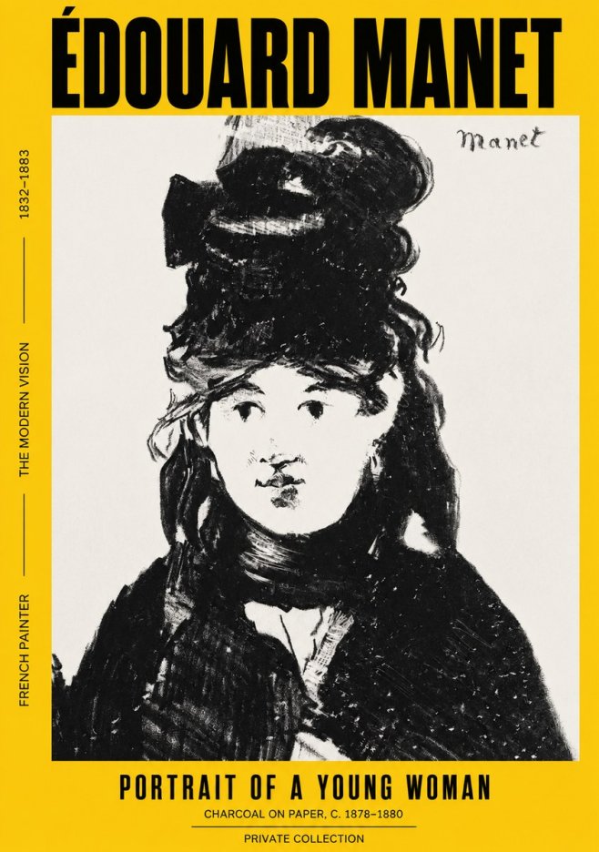 Édouard Manet Portrait of a Young Woman II No2 - Poster