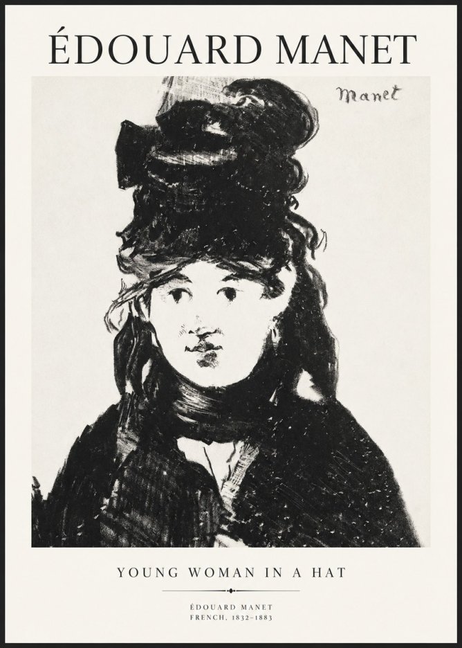 Édouard Manet Portrait of a Young Woman II No3 - Poster
