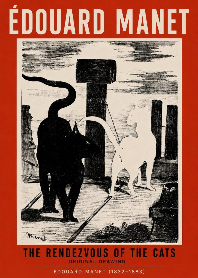 Édouard Manet The Rendezvous of the Cats No2 - Poster