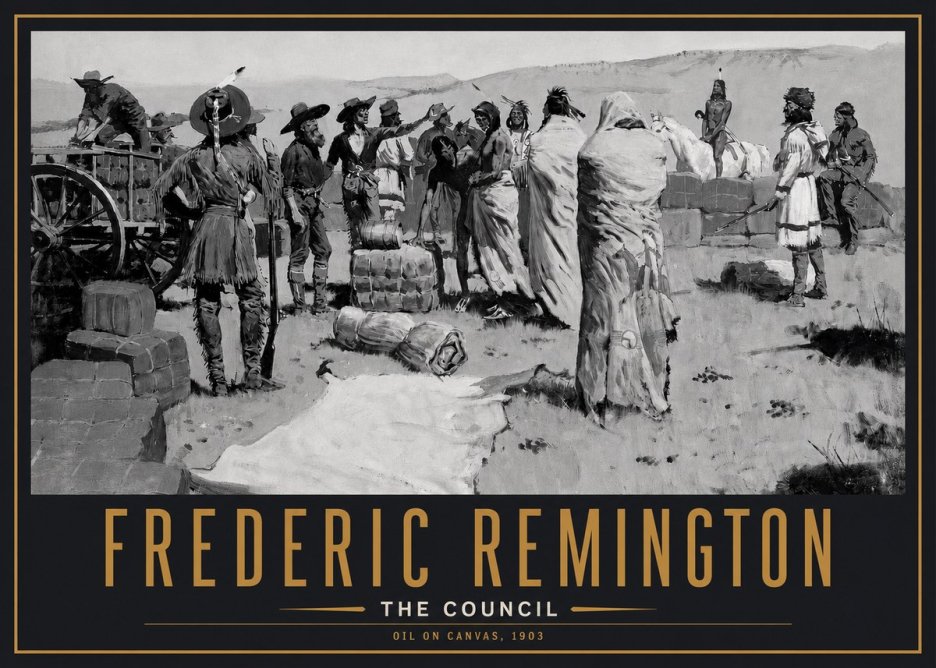 Frederic Remington The Parley No6 - Poster