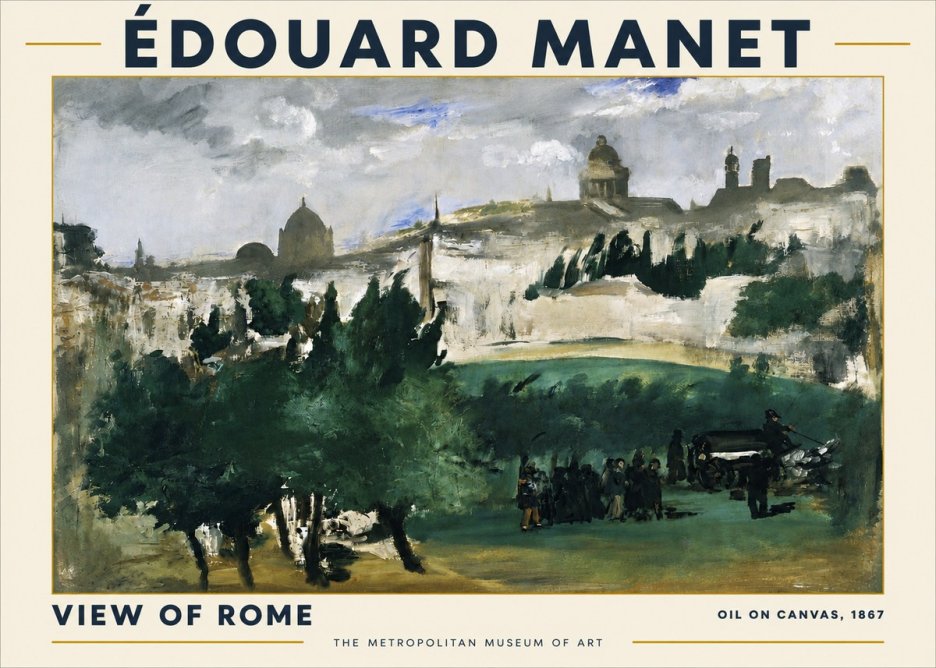 Édouard Manet View of Rome No4 - Poster