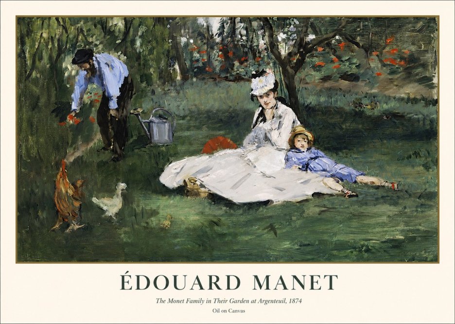 Édouard Manet The Monet Family in Their Garden at Argenteuil, 1874 No1 - Poster