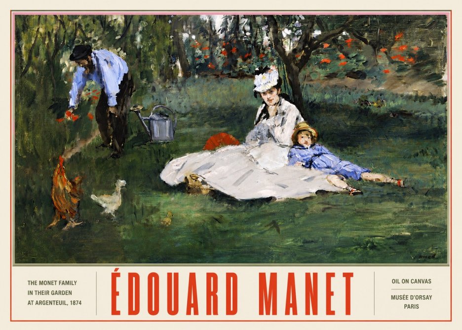 Édouard Manet The Monet Family in Their Garden at Argenteuil, 1874 No5 - Poster