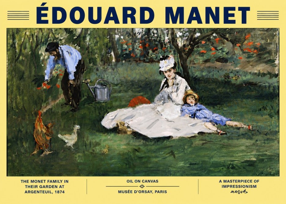 Édouard Manet The Monet Family in Their Garden at Argenteuil, 1874 No6 - Poster