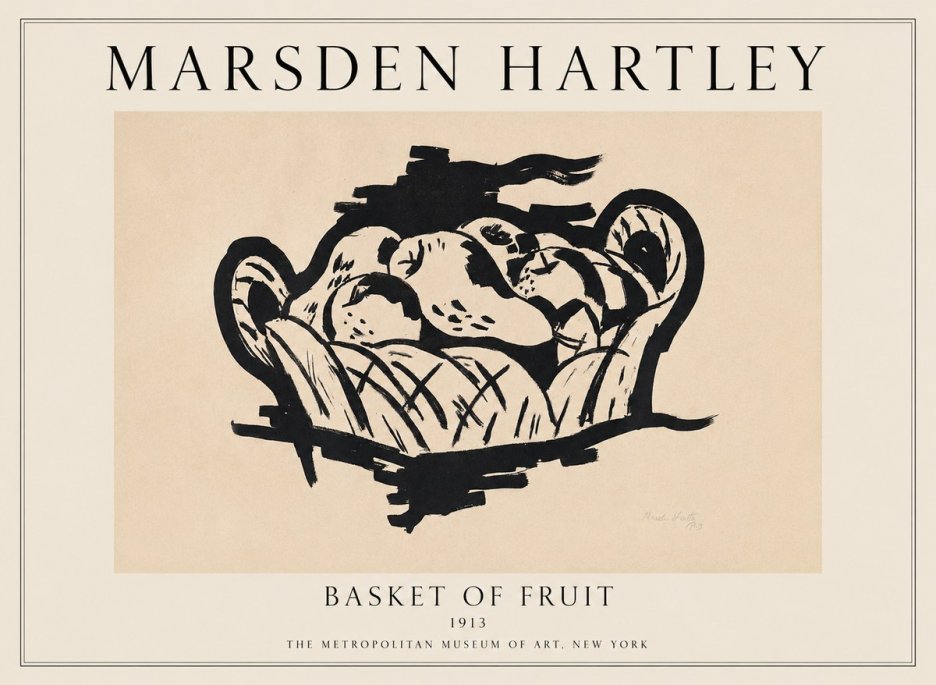 Marsden Hartley Basket of Fruit No1 - Poster